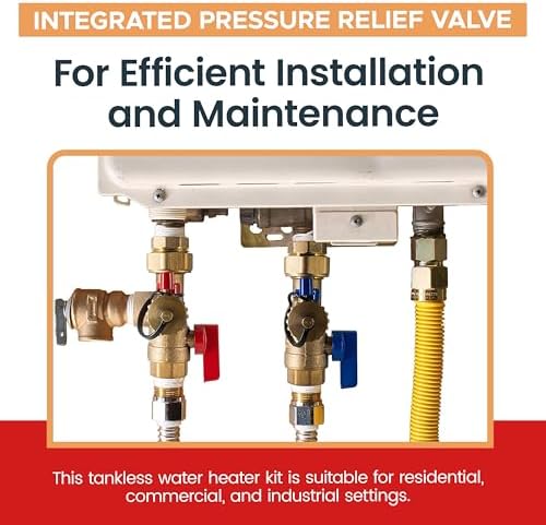 CMI Inc - 3/4 Inch Tankless Water Heater Isolation Service Valve with Pressure Relief Valve – Female to Female Connection – Flush Kit for Gas & Electric Models, PEX Core - Image 3