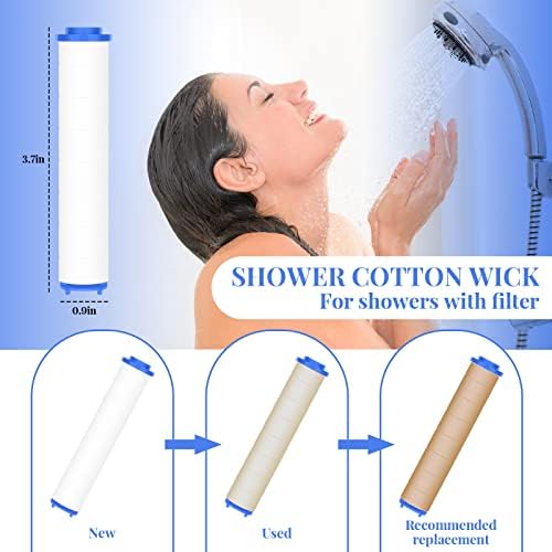 Macarrie 36 Pcs Shower Head Filters 3.7 Inch PP Cotton Filter Cartridge Filter High Pressure Handheld Turbo Fan Shower Heads Filter for Detachable Propeller Jet Sets - Image 2