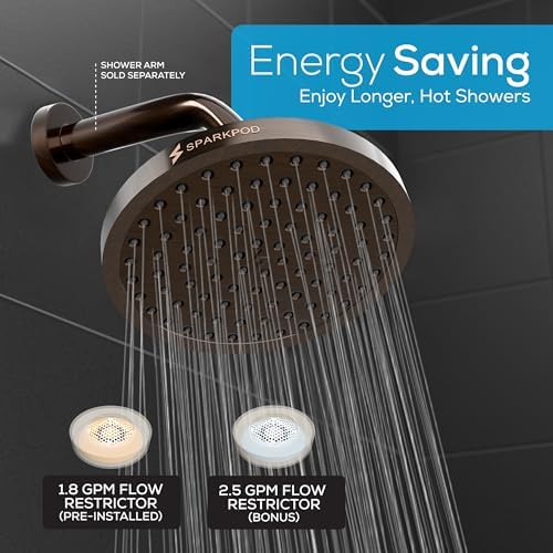 SparkPod Rain Shower Head, 8 Inch Round, Vintage Oil-Rubbed Bronze Finish - Image 3