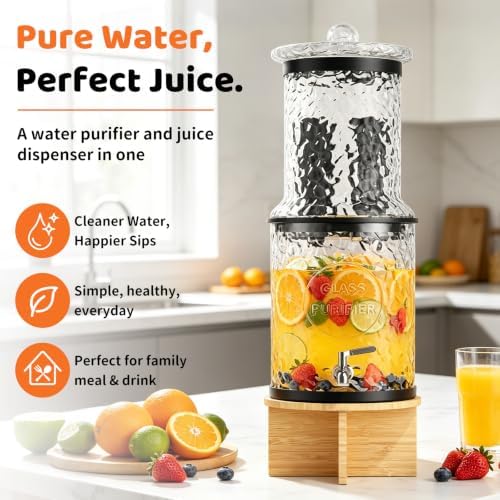Glass Gravity Water Filter System, 3 Gallon with Dual Carbon Filtration - Image 2