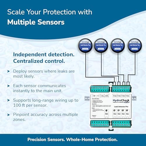 Water Leak Detector Replacement Puck - Commercial Moisture Sensor Alarm System - High Amp Load Moisture Detectors for Home & Offices - Smart Water Leak Detection (Wiring Sold Separately) - Image 5