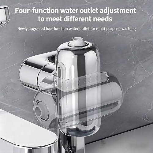 1080° Sink Faucet Aerator Extension Swivel Faucet Extender for Toddlers, 4 Sprayer Modes Rotatable Bathroom Kitchen Head Replacement Tap Attachment with Filter - Image 3