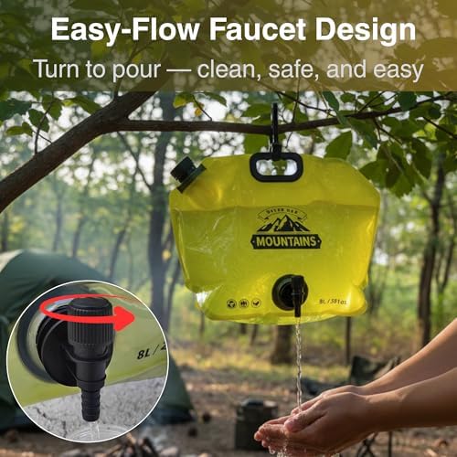 Camping Water Container 2 Gallon Collapsible Water Jug with Spout - Reusable Plastic Flasks, Foldable Empty Gallon Jug for Water Storage, Water Bag for Outdoor Hiking Emergency Prep (2 Pack) - Image 3