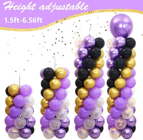 Purple and Black Gold Balloon Column Stand Kit Set of 2 for Floor - Image 6