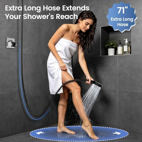 FEELSO Shower Head with Handheld Combo, 8" High Pressure Double Shower Head - Image 6