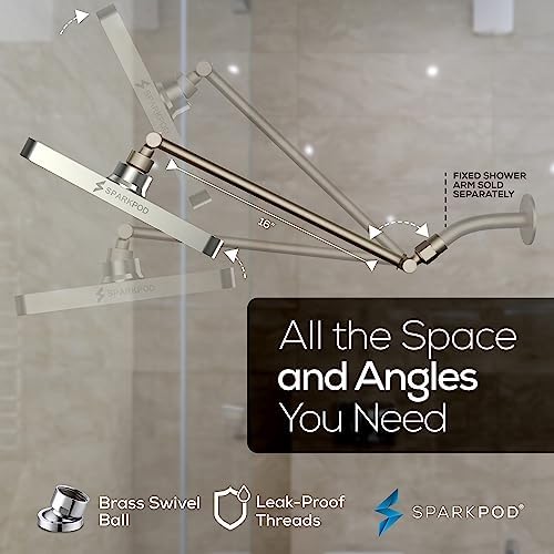 SparkPod 8" Square Rain Shower Head with 16" Shower Arm - Image 5