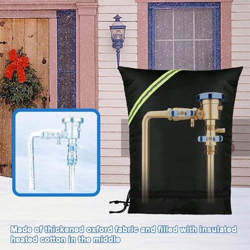 Outdoor Faucet Covers for Winter Freeze Protection, 16” x 20" Black - Image 3