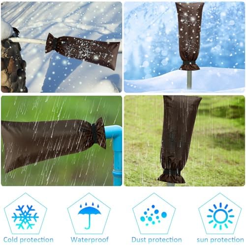 Frienda 2 Pcs Outdoor Faucet Cover for Winter Freeze Protection Large,Khaki - Image 5