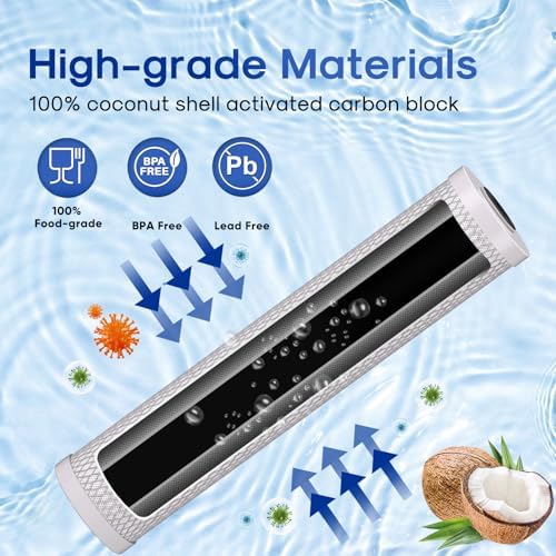 ICEPURE 20" x 4.5" Whole House CTO Coconut Shell Activated Carbon Water Filter & KDF Heavy Metal Removal Water Filter & Upgraded Coconut Shell Activated Carbon Lead Removal Water Filter - Image 2