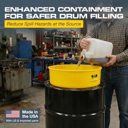 Eagle Drum Funnel for 30 and 55 Gallon Drums, Yellow - Image 2
