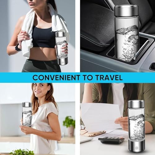 Hydrogen Water Bottle Generator Portable Rechargeable Hydrogen Water, Hydrogen Water Ionizer Machine with SPE/PEM Technology for Home Office Travel Fitness Drinking (1Pack-Bottle-Gift Box) - Image 5