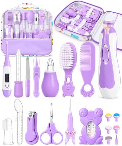 YASEW Baby Grooming Kit with Electric Nail Trimmer, Baby Shower Gift Purple by yasew