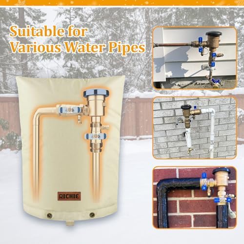 RICHIE Backflow Preventer Cover (5°F) Heavy-Duty 5-Layer Insulated Enclosure, Freeze & All-Weather Protection for Outdoor Pipe, Irrigation Sprinkler Valve, Well Water Pump & PVB, 18" Wx34 H Black - Image 6