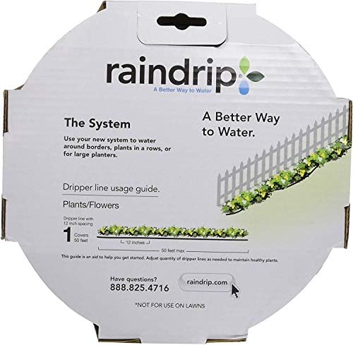 Raindrip R280DT Drip-A-Long1/4 in. Dripline Kit includes 50 feet of 1/4-Inch Dripline preassembled with 1/2 GPH drippers, 5 Barbed Tees, 5 Barbed Elbows, 5 Barbed Couplings, 5 End Plugs - Image 3