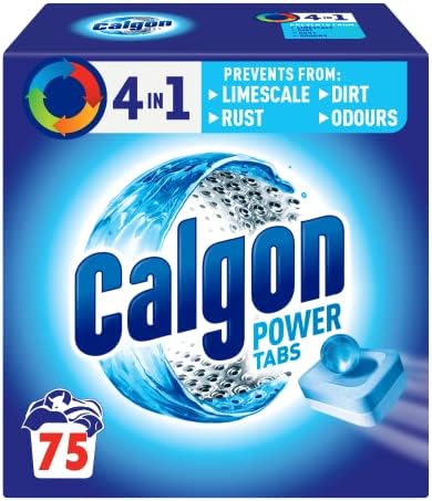 Calgon 4-in-1 Washing Machine Cleaner and Water Softener Tablets, 75 Count, Removes Limescale, Residue, Dirt, Rust & Malodours, Deep Clean, XL Pack Size by Calgon