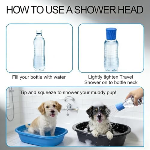Silicone Pet Shower Head, Portable Outdoor Dog Shower Attachment for Camping Hiking Beach, Fits Most Plastic Mineral Water Bottles – Easy Rinse for Dogs & Pets (green) - Image 5