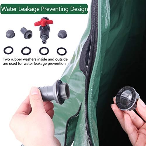 Outvita 50 Gallon Collapsible Rain Barrel, Rainwater Collection System, Portable Foldable Garden Water Storage Tank, Water Catcher with Filter Overflow Kit Faucet Green - Image 4