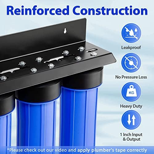 iSpring 3-Stage Whole House Water Filter System Bundle with Sediment, Scale Defense, and Carbon Block Filters Plus 50 Micron Spin-Down Prefilter - Image 3