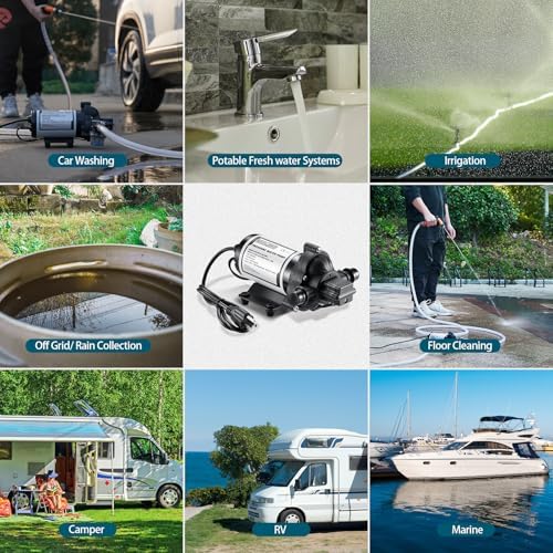 WASSERMANN RV Water Pumps 115V AC Pressure Pump with Pressure Switch, Self-priming Water Pump 4.0GPM 45PSI, Fresh Water Pump for RV, Kitchen Barthroom Camping Marine Yacht Garden Diaphragm Pump115volt - Image 4
