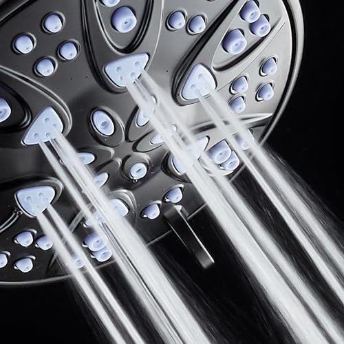 AquaDance Antimicrobial – Anti-Clog High-Pressure 6-Setting Shower Head with Microban Nozzle Protection from Growth of Mold, Mildew & Bacteria for Stronger Shower! 4" Sunset Blue - Image 5