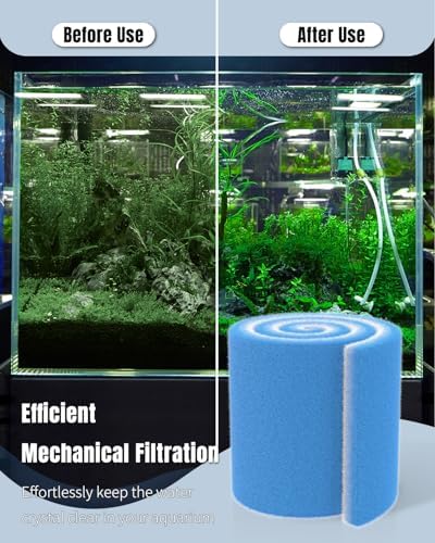 Pawfly Aquarium Filter Floss Roll 20 x 10 x 1.2 Inch Cuttable Aquarium Filter Pad, Blue and White Aquarium Filter Media Roll for Freshwater Saltwater Fish Tanks & Small Ponds - Image 5
