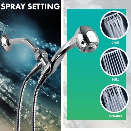 Niagara Conservation Earth Spa 3-Spray 1.25 GPM 2.7-in. Wall Mount Handheld Shower Head in Chrome with Pressure Compensation Technology - Image 3