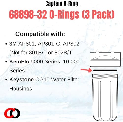 Captain O-Ring - 68898-32 Replacement O-Rings for 3M AP801, AP801-C, AP802, KemFlo 5000 & 10,000 Series Water Filters (3 Pack) - Image 2