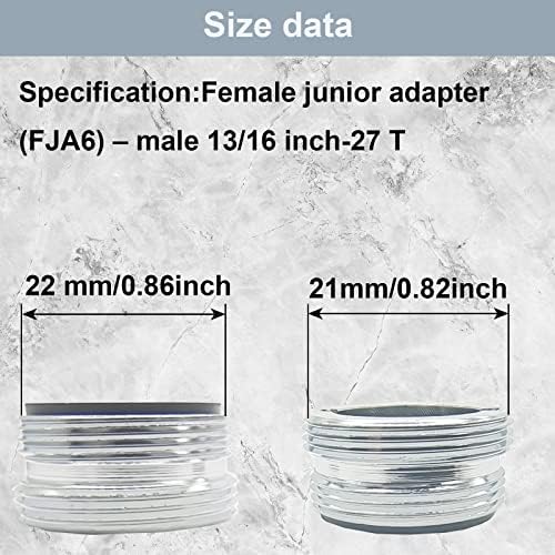 2Pcs Brass Faucet Adapter Kit,Connect Garden Hose,Standard Hose via Diverter,Male & Female Adapter for Sink Faucets - Chrome Finished FJA6 - Image 2