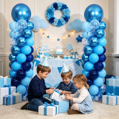 Blue Balloon Column Stand Kit Set of 2 for Floor - Image 2