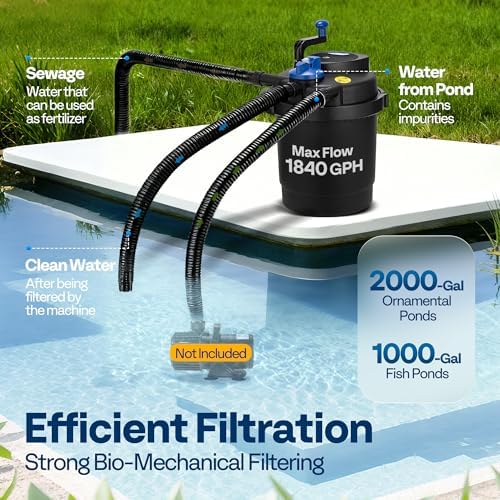 VIVOHOME 1840GPH Bio Pressure Pond Filter with 13W Light for Various Ponds - Image 2