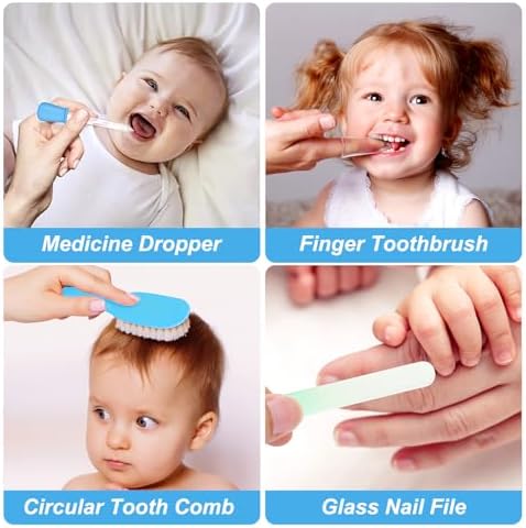 Baby Grooming Kit, Infant Safety Care Set with Hair Brush Comb Nail Clipper Nasal Aspirator,Baby Essentials Kit for Newborn Girls Boys - Image 6