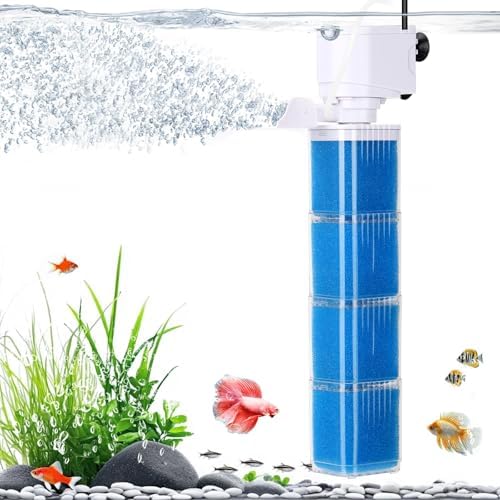 fishkeeper 4-in-1 Mutil Stage Aquarium Power Filter, 6W/8W/13W, 20-100Gal by fishkeeper