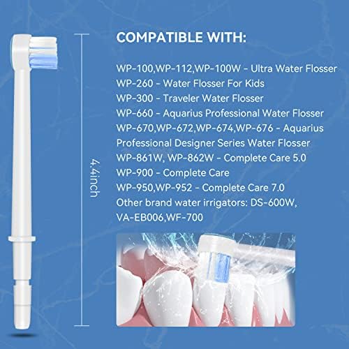 Replacement Tips for Waterpik, Water Flosser Replacement Heads Parts for Waterpik Oral Irrigator, Aquaflosser 6 Tips Pik Pocket Combo - Image 4
