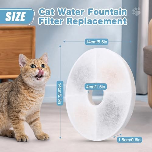 12 Pack Cat Water Fountain Filter Replacement Compatible with Catit, Cat Fountain Filters Compatible with Catit Design Senses Fountain/Flower Fountain/Senses 2.0 / Fresh & Clear Stainless Steel - Image 2