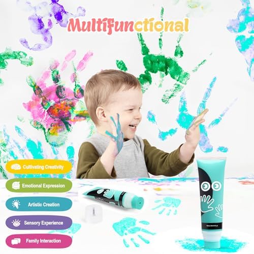 Baby Hand and Footprint Paint, Sponge Head, Baby Safe Paint, Mint Green - Image 3