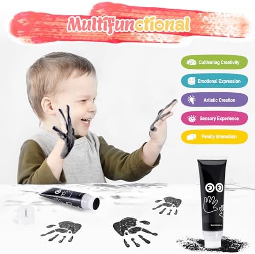 Nabance Baby Hand and Footprint Paint, Sponge Head, Baby Safe Paint, Black - Image 3