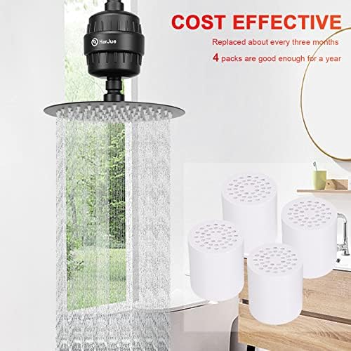15 Stage Shower Filter Replacement Cartridge, Universal High Output Shower Filter for Hard Water Remove Chlorine and Harmful Substances, Body Caring, 4 Pack - Image 4
