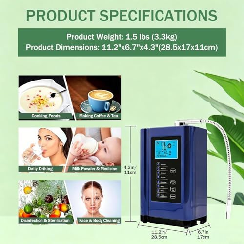 Water Ionizer,Alkaline Water Ionizer Machine, PH 3.5-10.5,Ionized Water Machine, Up to -500mV ORP, with 7 Water Settings, 8000 Liters Per Filter,Auto-Cleaning,Intelligent Voice White - Image 5