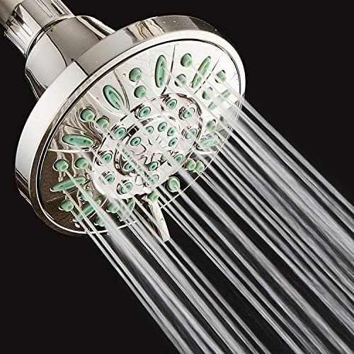 AquaDance Antimicrobial/Anti-Clog High-Pressure 6-setting Shower Head, Microban Nozzle Protection from Growth of Mold, Mildew & Bacteria for Stronger Shower! (Brushed Nickel Finish/Coral Green Jets) - Image 3