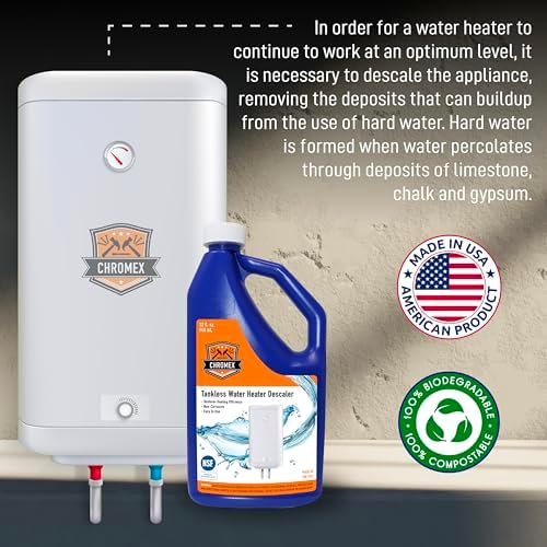 Chromex NSF Certified Tankless Water Heater Descaling Solution | Highly Effective Descaler Restores Heating Efficiency, Quart, 32 fl oz (1) - Image 6