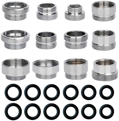 12 PCS Faucet Adapter Kits, Kitchen Aerator Adapter Male To Female Water Hose,Sink Faucet Adapter for Water Filter, Standard Hose via Diverter by Tezuyok