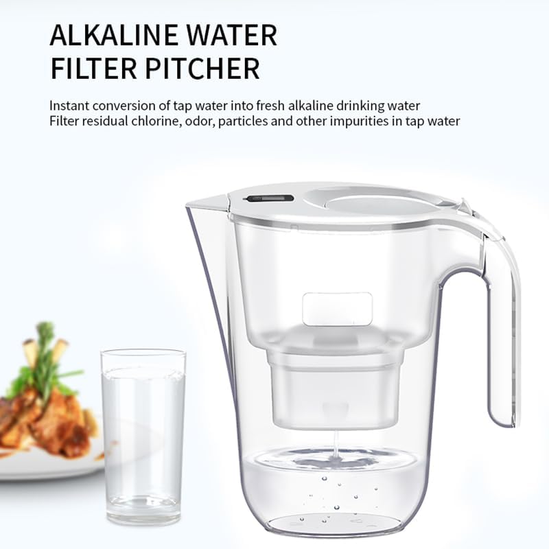 Alkaline Water Filter Pitcher, 3.2L/12 Cup, Digital Display, BPA Free, 4-Stage Filtration System - Image 2