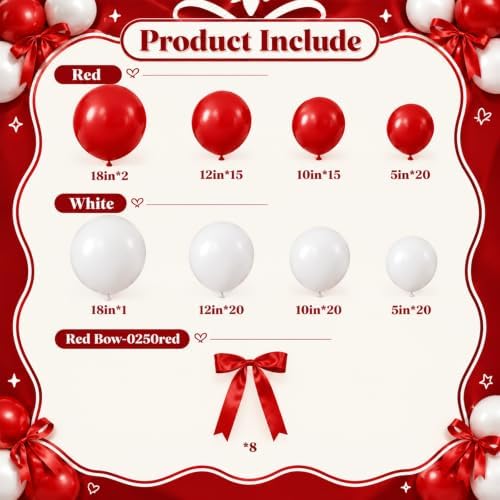 Red and White Balloon Arch Kit for Baby Shower Birthday Decorations - Image 4