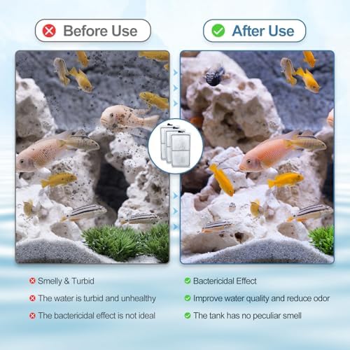 8 Pack PF-S Filter Cartridges Only Compatible with Silenstream PF10 Power Filters, Replacement Aquarium Carbon Cartridge with Zeolite - Image 6