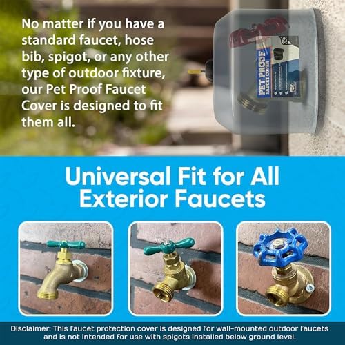 Ductless HVAC Outdoor Faucet Covers - Metal Spigot Protector (Gray, 2 Pack) - Image 3