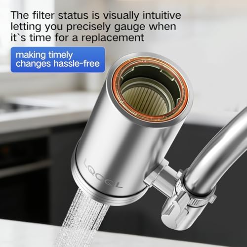 Water Filter for Sink Faucet, 304 Stainless Steel Water Purifier for Kitchen Sink, Reduces PFAS, Lead, Chlorine & Microplastics, 350 Gallons Long-Lasting for Kitchen & Bathroom, 2 Filters - Image 2