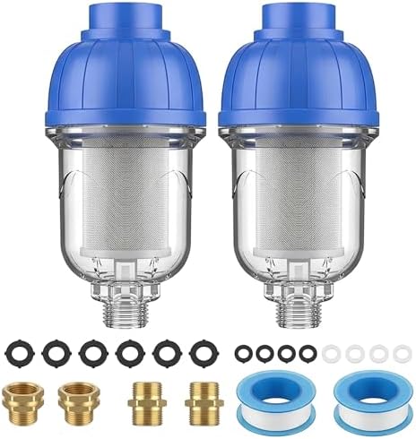 Washing Machine Water Filter 2 Pack, 40 Micron Reusable Sediment Filter by Unknown