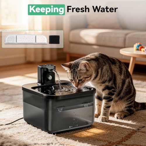 12+12 Packs for DownyPaws Cat Water Fountain Filters Replacement, Compatible with DownyPaws Wireless 84oz/2.5L and 101 oz/3L Pet Water Fountains (12 Replacement Water Filters + 12 Pre-Filter Sponges) - Image 6