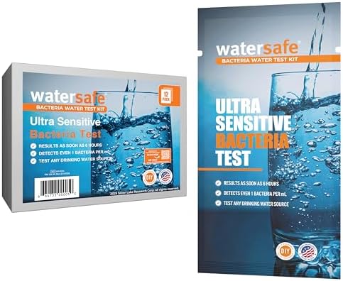 Watersafe® Bacteria Water Test Kit – USA-Made – Results as Fast as 6 Hours – Detects Coliform (Inc. E. coli) & Non-Coliform Bacteria in Drinking, Well & Tap Water – Lab-Quality Testing – 12 Pack by Watersafe