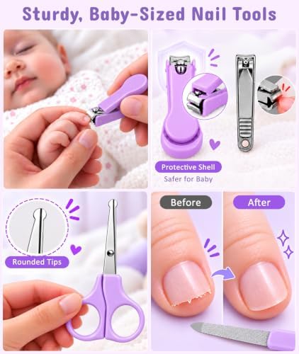 YASEW Baby Grooming Kit with Electric Nail Trimmer, Baby Shower Gift Purple - Image 5